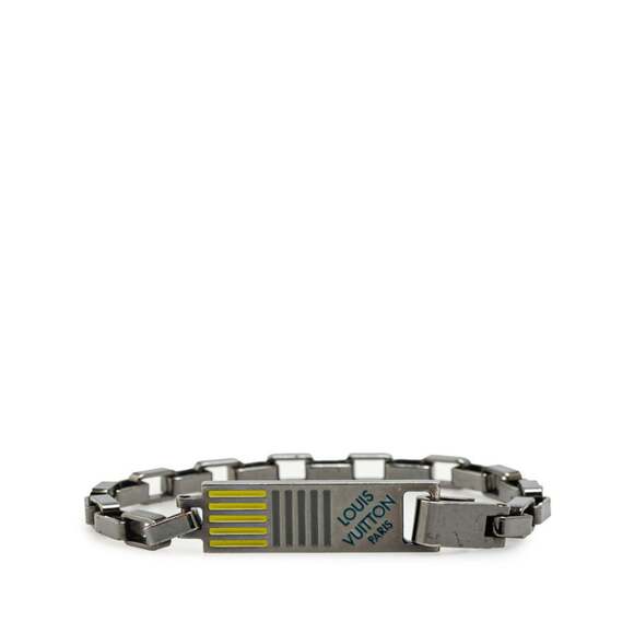 LOUIS VUITTON Silver Damier Charm Bracelet